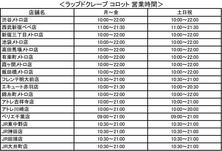 営業時間変更のお知らせ